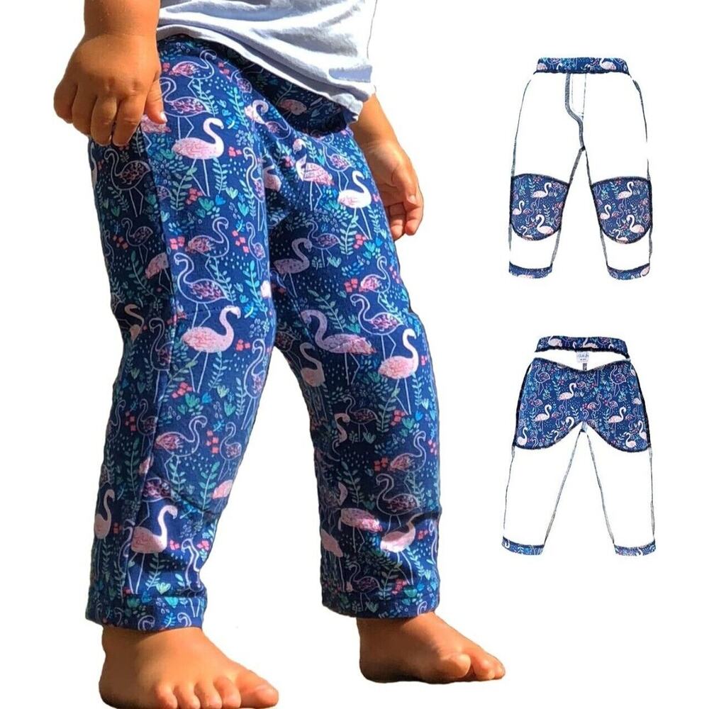 Rough House Kids Pants Girls 18 Months Blue Comfort Stretch Pull On Padded Knees
